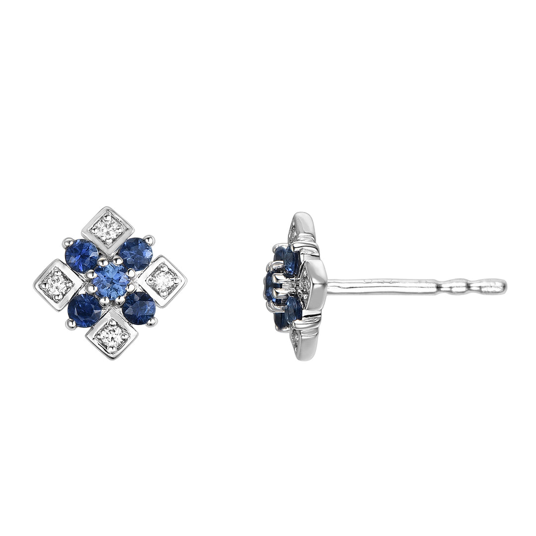 Novell Global - Earrings with Diamonds and Blue Sapphires