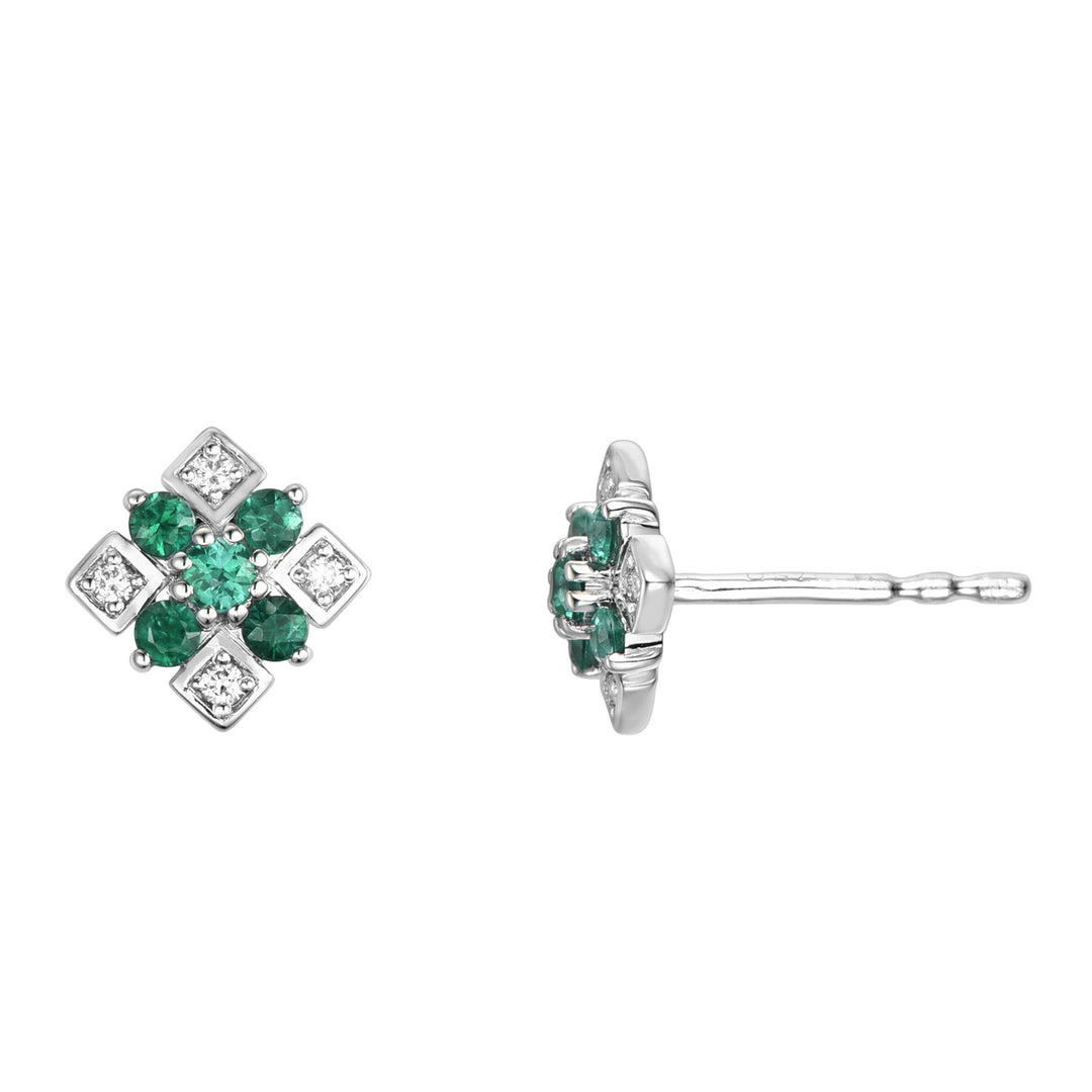 Novell Global - Earrings with Diamonds and Emeralds