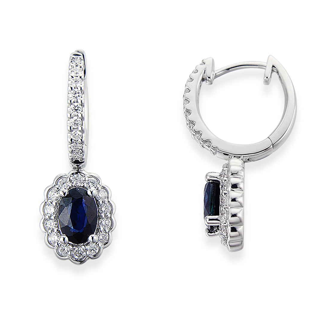 Novell Global - Earrings with Diamonds and Blue Sapphires