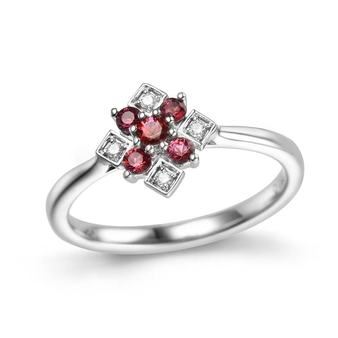 Novell Global - Ruby and Diamond Engagement Ring (Semi-mount)