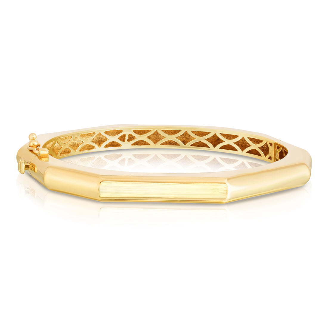 14K Octagon Edge Bangle