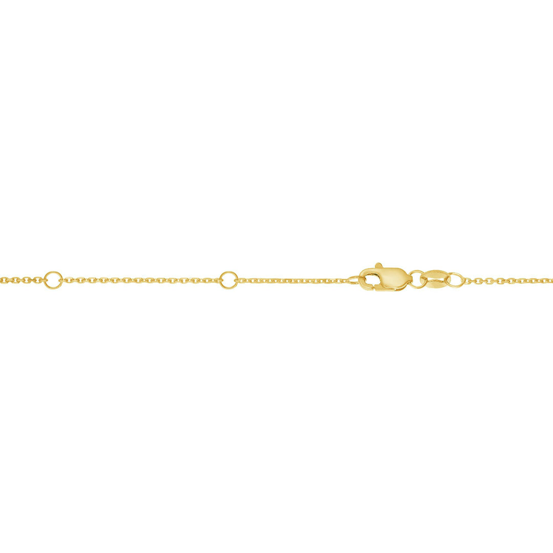 14K Gold 0.87mm Double Extendable Diamond Cut Cable Chain