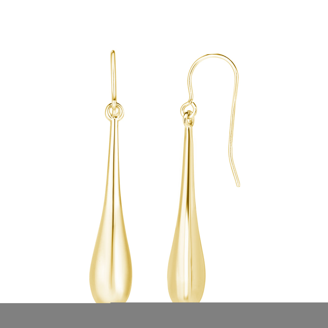 14K Gold Polished Graduated Tear Drop Earring
