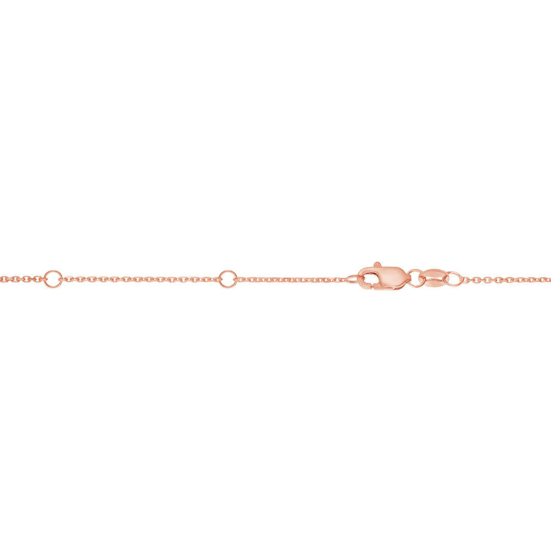 14K Gold 0.87mm Double Extendable Diamond Cut Cable Chain
