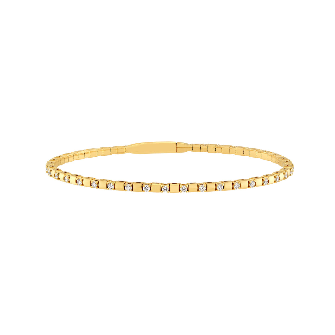 7/8tcw Alternating Diamond and Square Link Flexi Bracelet