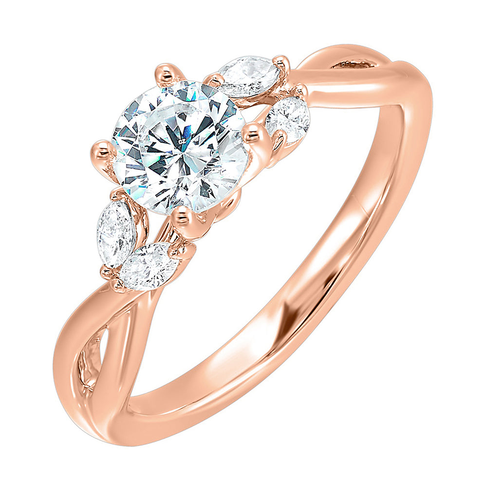 14Kt Rose Gold Diamond 1/8Ctw Ring