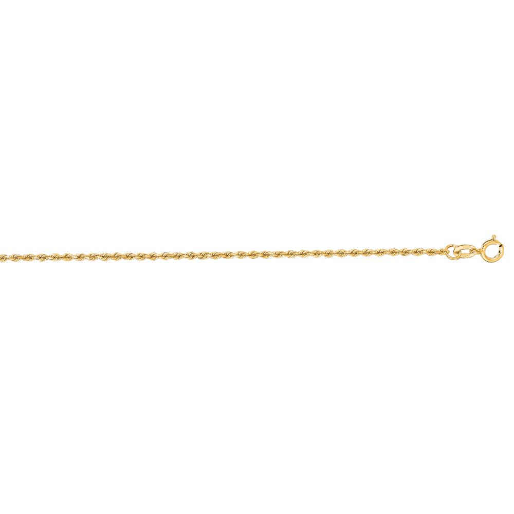 10K Gold 1.4mm Solid Diamond Cut Royal Rope Chain