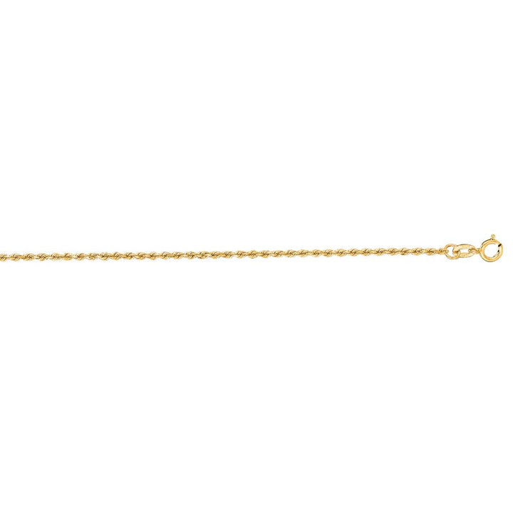 10K Gold 1.4mm Solid Diamond Cut Royal Rope Chain