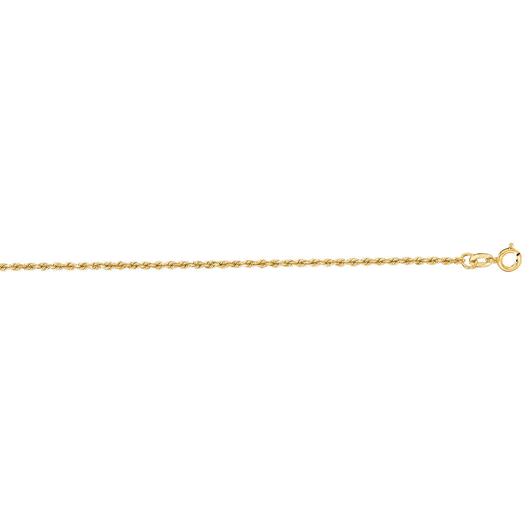 10K Gold 1.4mm Solid Diamond Cut Royal Rope Chain