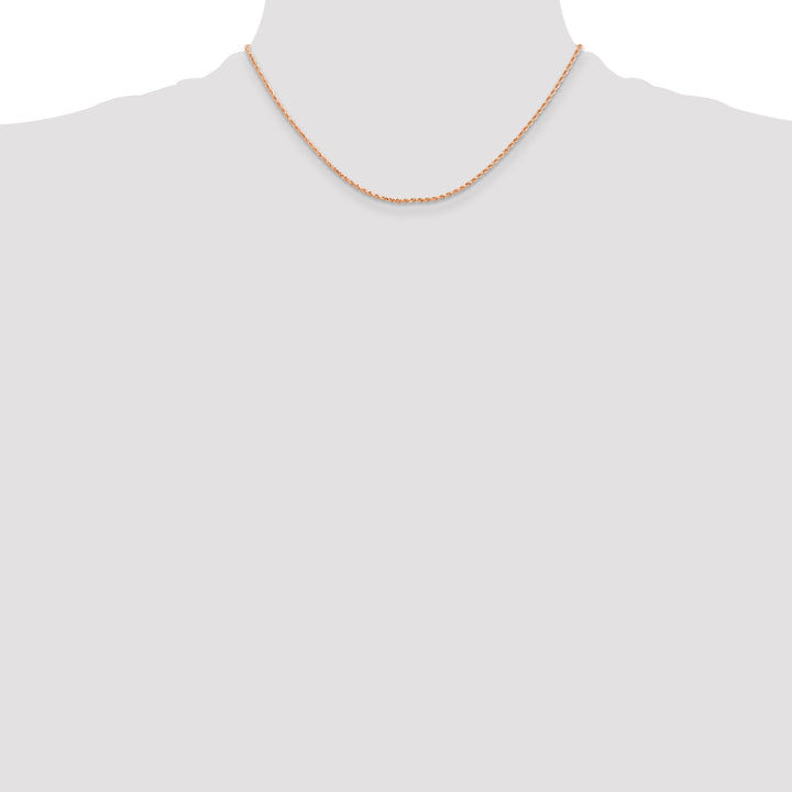 14k Rose Gold 1.5mm Diamond-cut Rope Chain