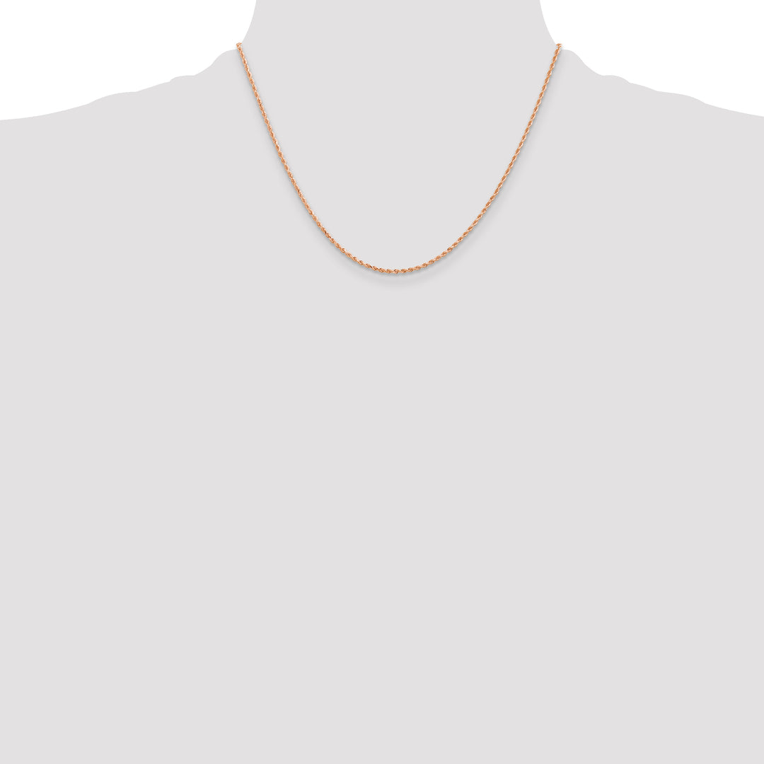 14k Rose Gold 1.5mm Diamond-cut Rope Chain