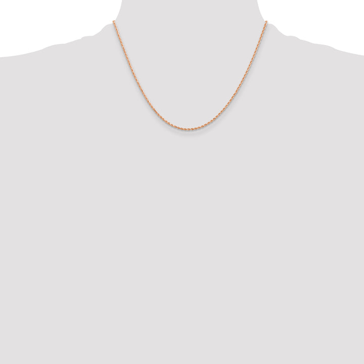 14k Rose Gold 1.5mm Diamond-cut Rope Chain