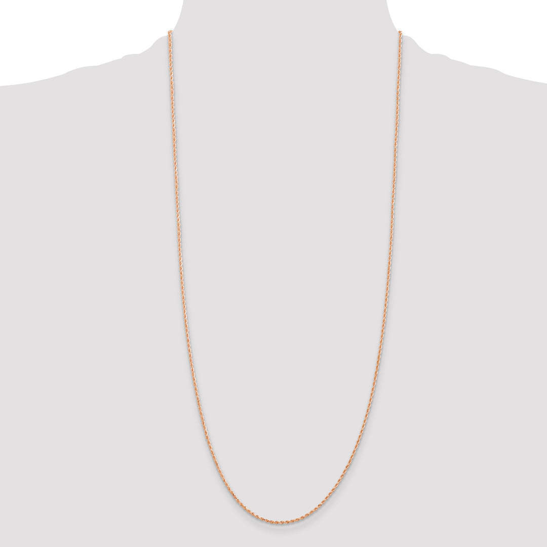 14k Rose Gold 1.5mm Diamond-cut Rope Chain