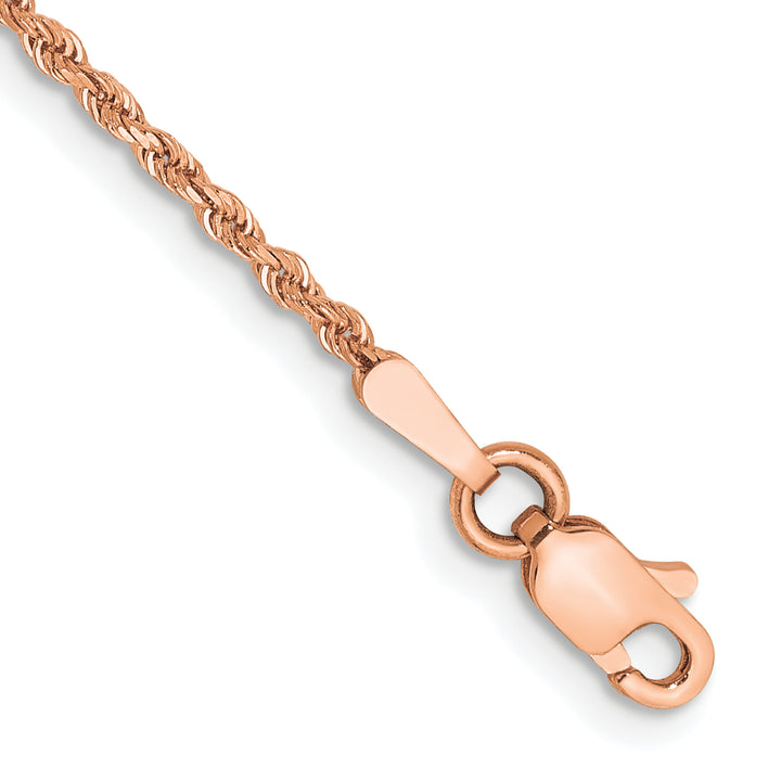 14k Rose Gold 1.5mm Diamond-cut Rope Chain