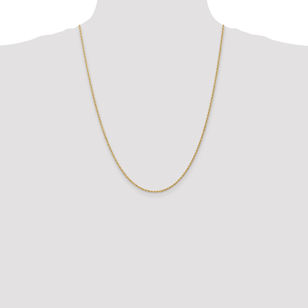 14k 1.5mm Solid Rope Chain