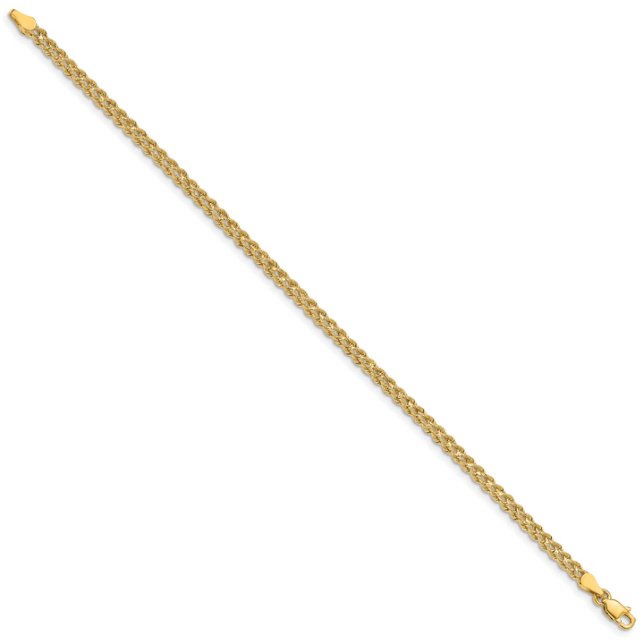 14k 3.0mm Wide Double Strand Rope Bracelet