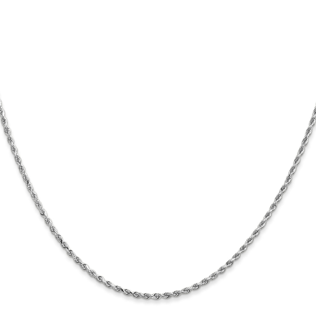 14k White Gold 1.5mm Diamond-cut Rope Chain