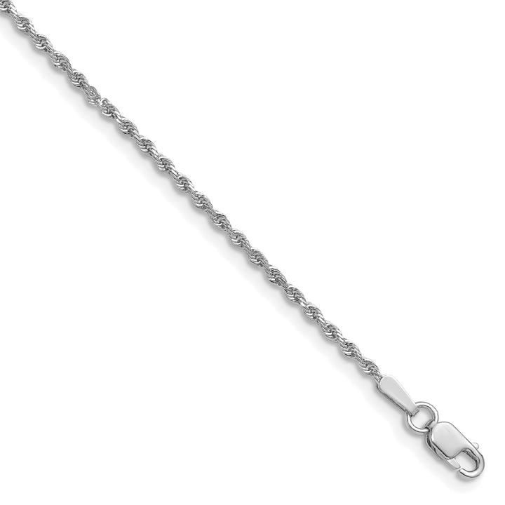 14k White Gold 1.5mm Diamond-cut Rope Chain