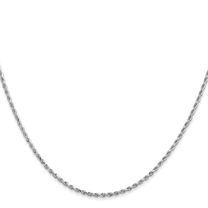 14k White Gold 1.5mm Diamond-cut Rope Chain