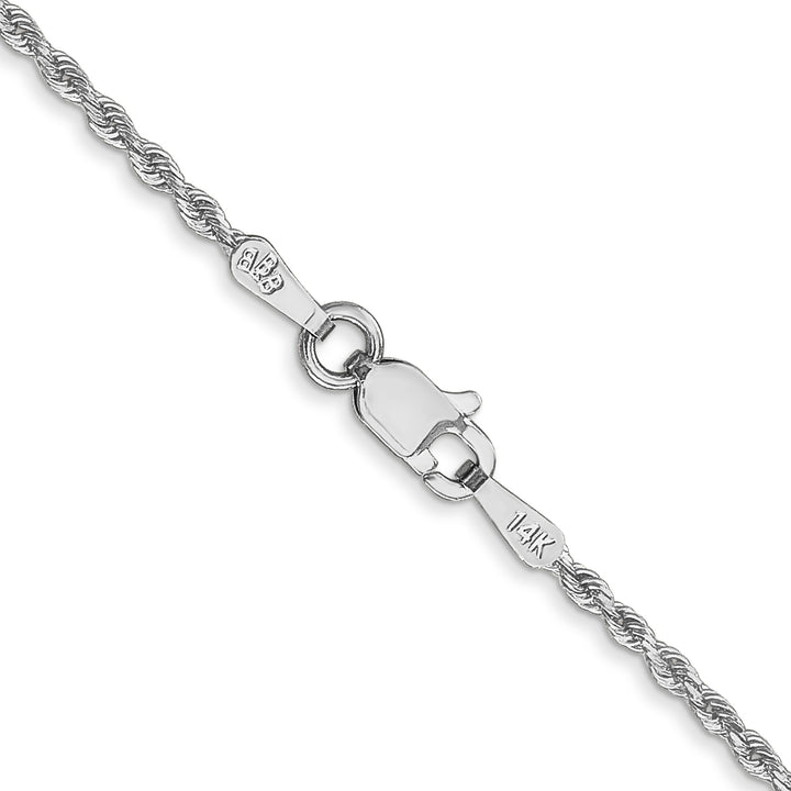 14k White Gold 1.5mm Diamond-cut Rope Chain