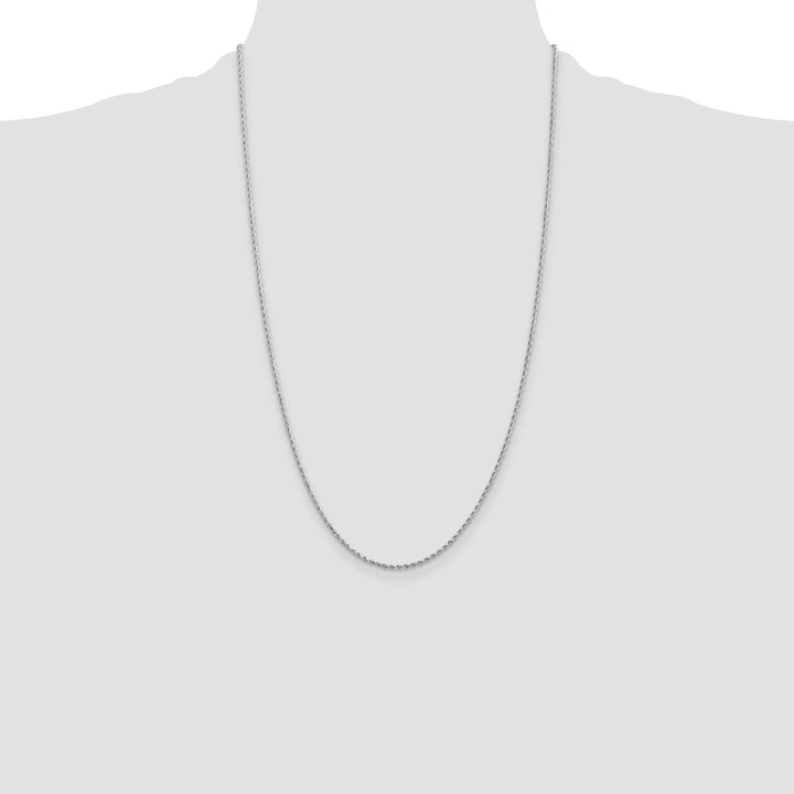 14k White Gold 1.5mm Diamond-cut Rope Chain