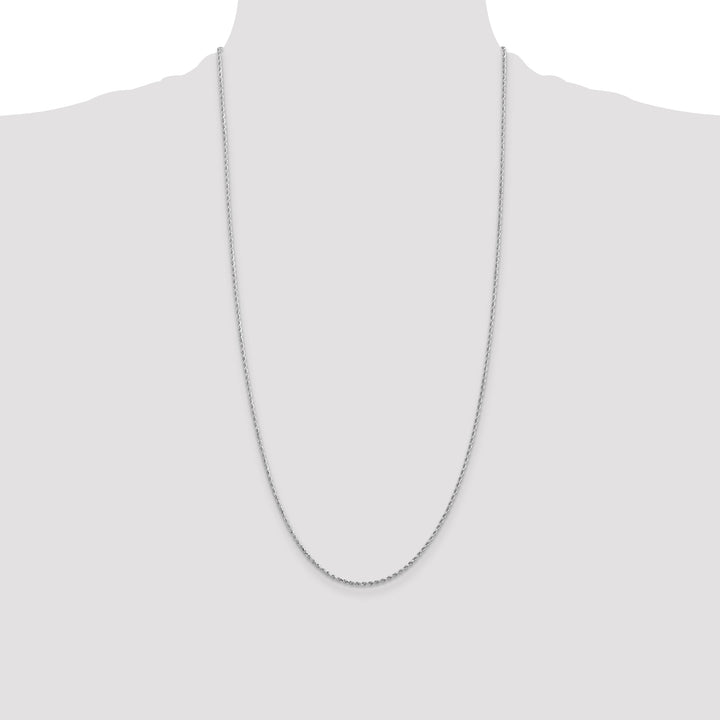 14k White Gold 1.5mm Diamond-cut Rope Chain