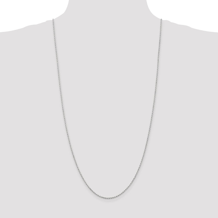 14k White Gold 1.5mm Diamond-cut Rope Chain