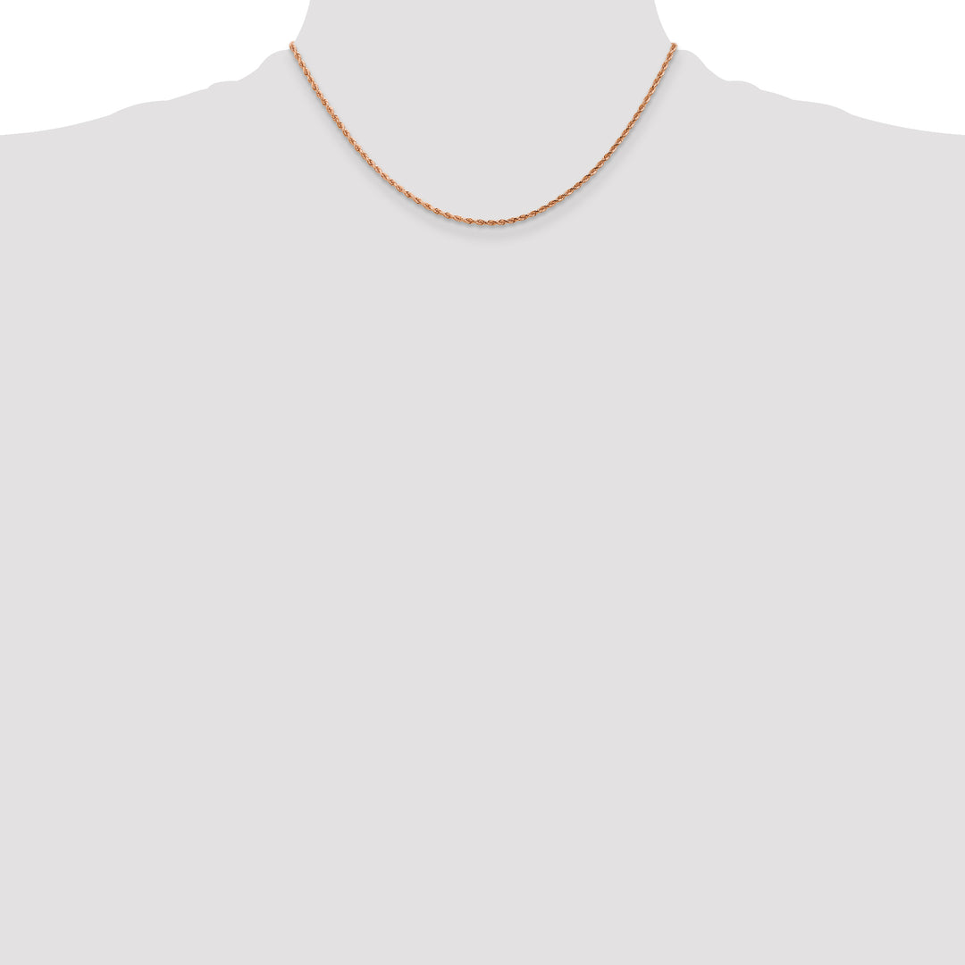 14k Rose Gold 1.75mm Diamond-cut Rope Chain