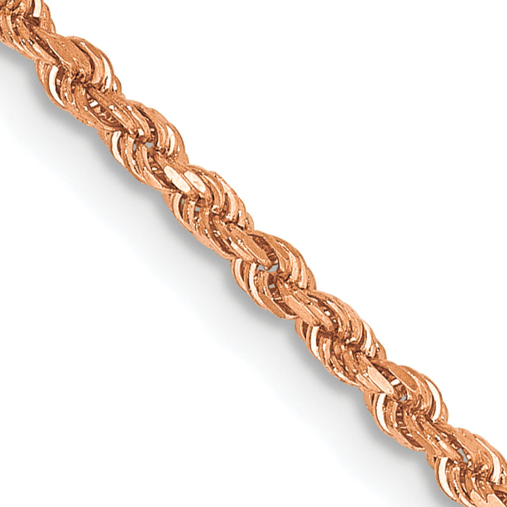 14k Rose Gold 1.75mm Diamond-cut Rope Chain