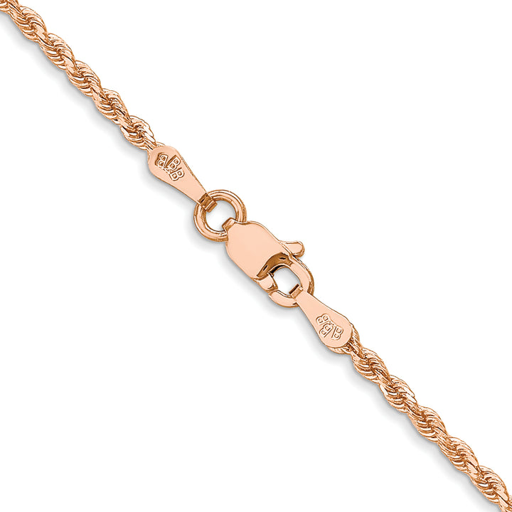 14k Rose Gold 1.75mm Diamond-cut Rope Chain