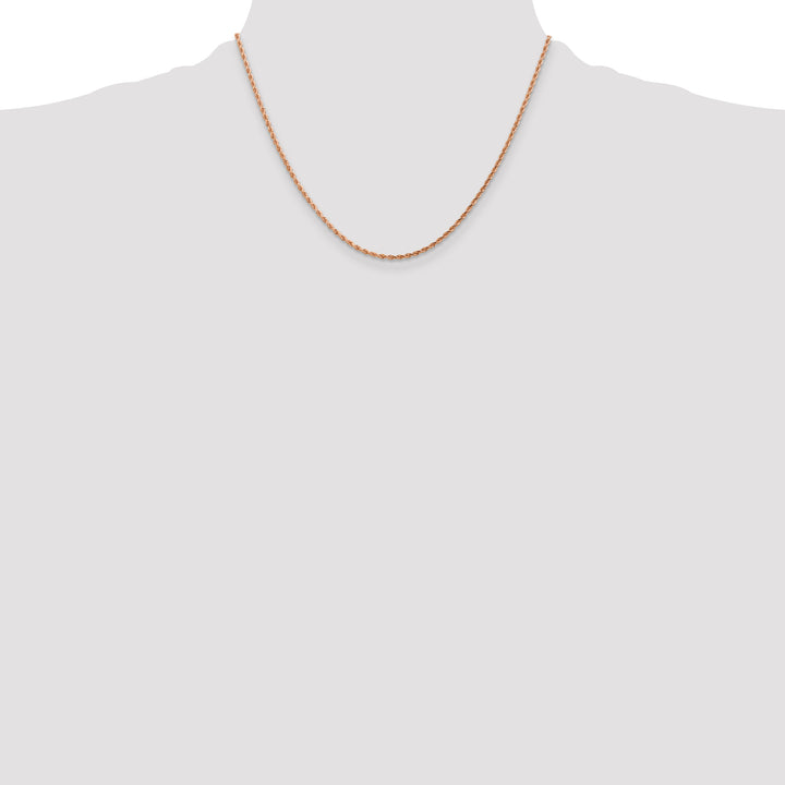 14k Rose Gold 1.75mm Diamond-cut Rope Chain