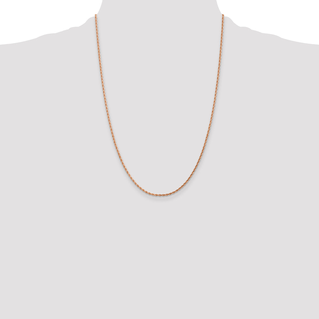 14k Rose Gold 1.75mm Diamond-cut Rope Chain