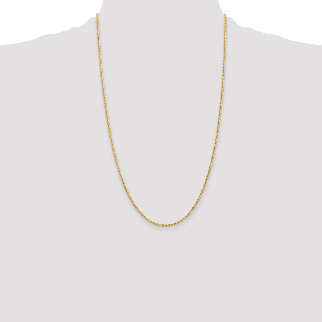 14k 2.0mm Solid Rope Chain