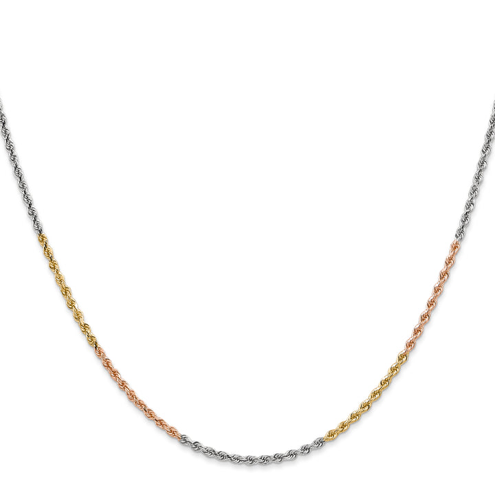 14k Tri-color 1.75mm Diamond-cut Rope Chain