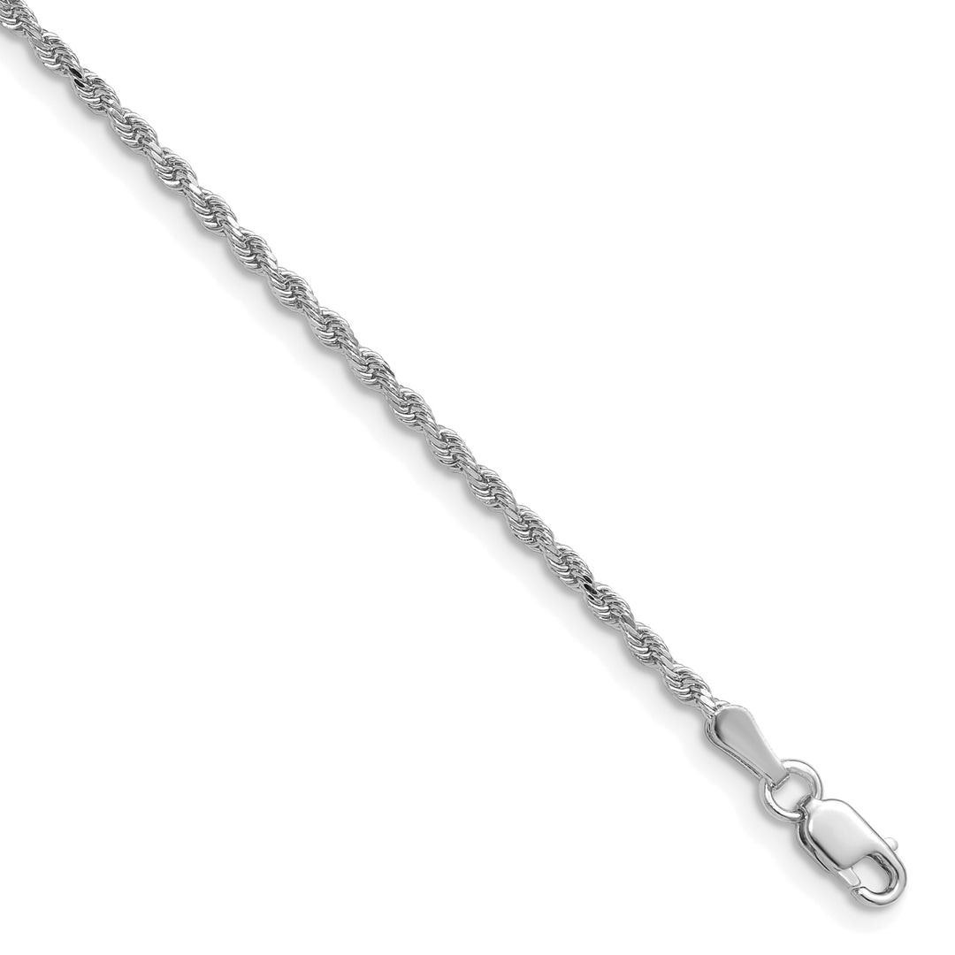 14k White Gold 1.75mm Diamond-cut Rope Chain