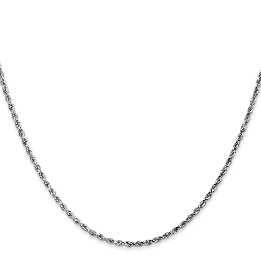 14k White Gold 1.75mm Diamond-cut Rope Chain