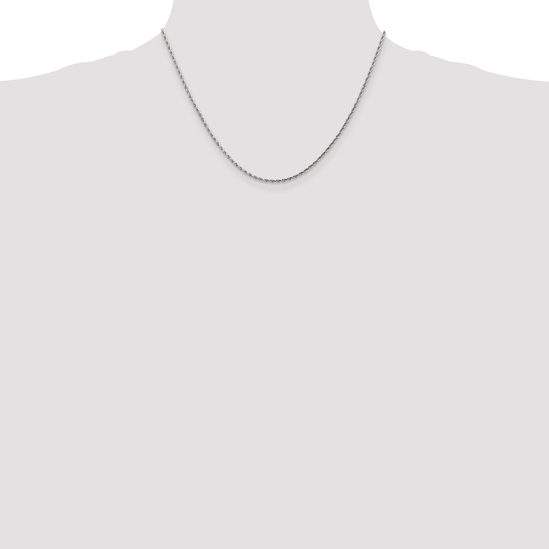 14k White Gold 1.75mm Diamond-cut Rope Chain