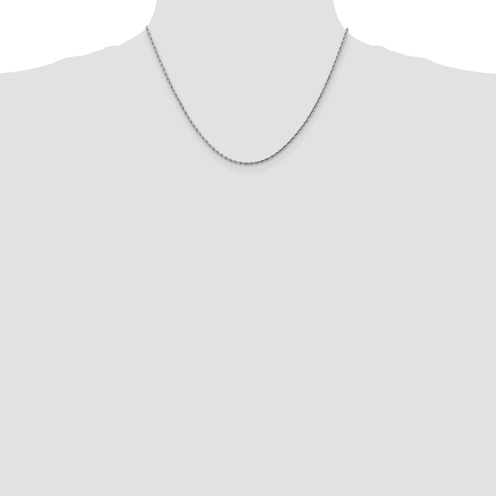 14k White Gold 1.75mm Diamond-cut Rope Chain