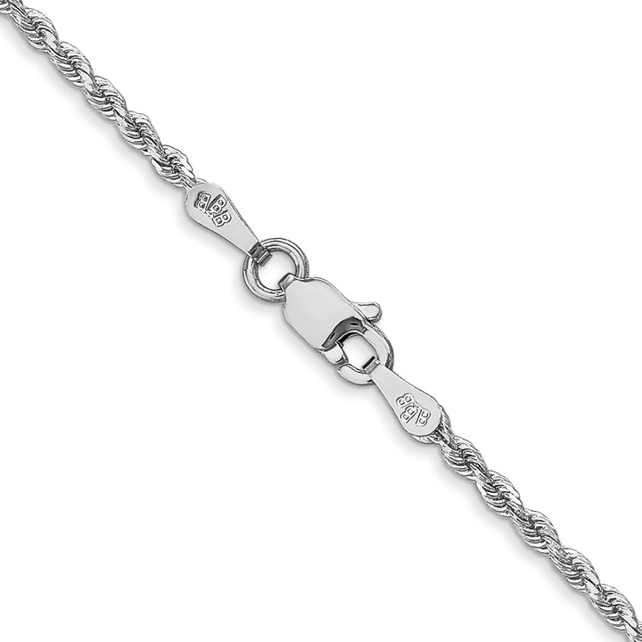 14k White Gold 1.75mm Diamond-cut Rope Chain