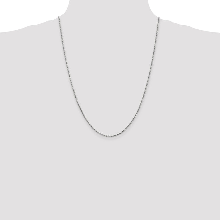 14k White Gold 1.75mm Diamond-cut Rope Chain