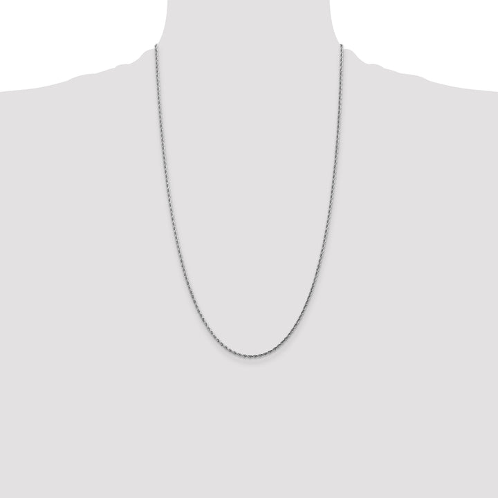 14k White Gold 1.75mm Diamond-cut Rope Chain