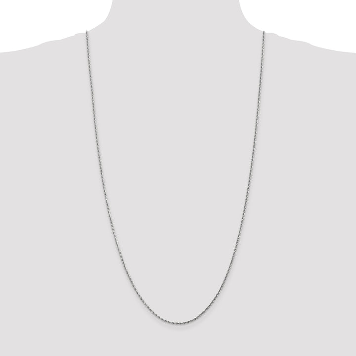 14k White Gold 1.75mm Diamond-cut Rope Chain