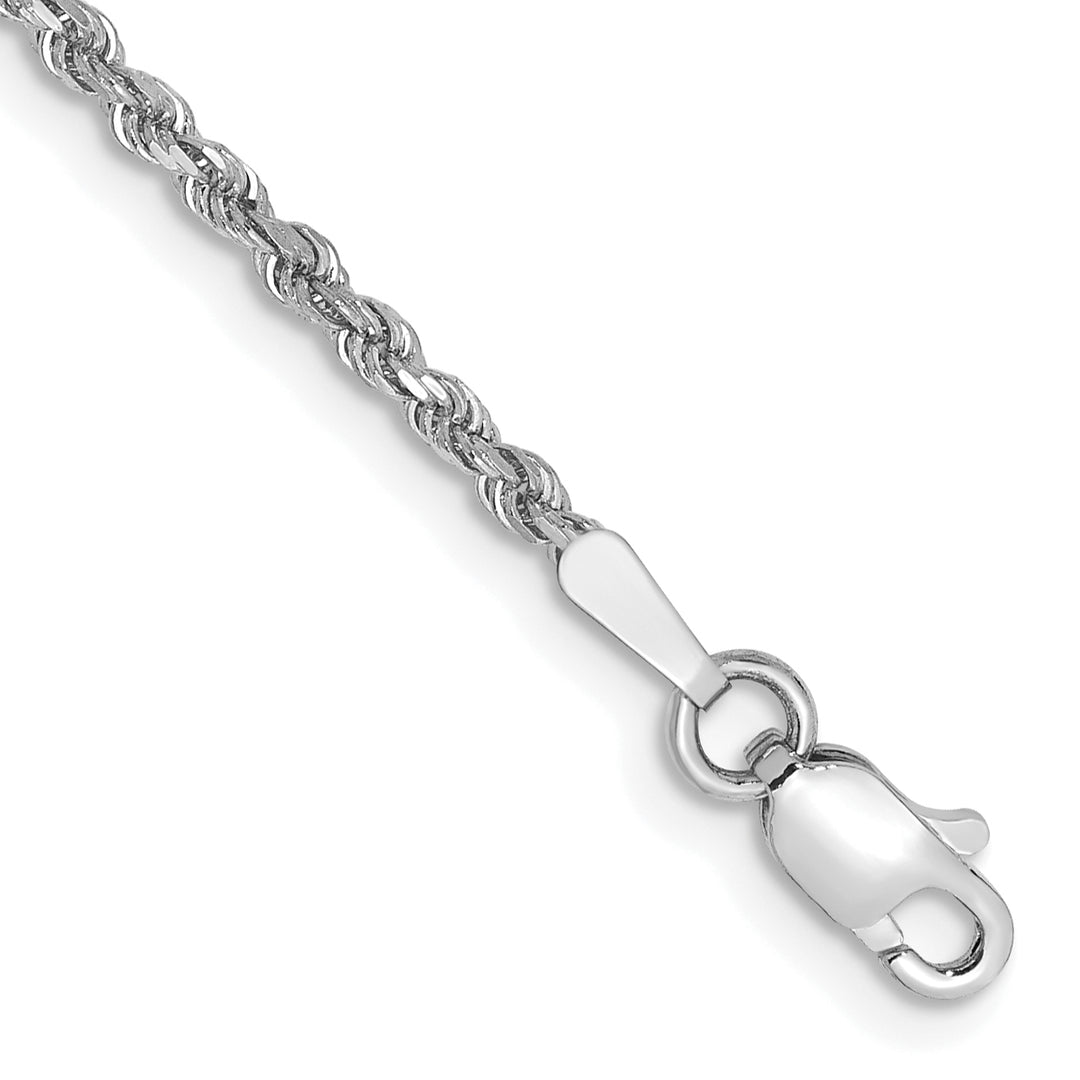 14k White Gold 1.75mm Diamond-cut Rope Chain
