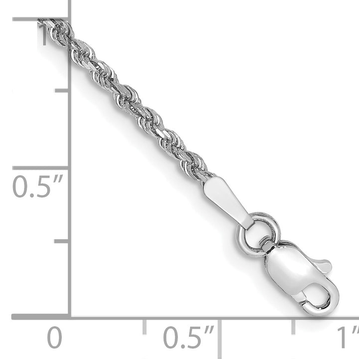 14k White Gold 1.75mm Diamond-cut Rope Chain