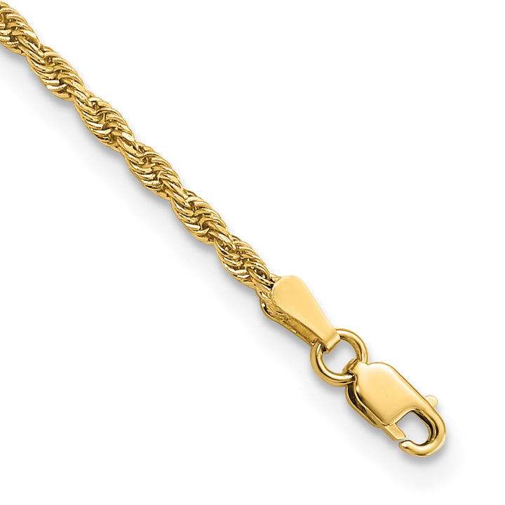 14k 2.0mm Diamond-cut Rope Chain Anklet