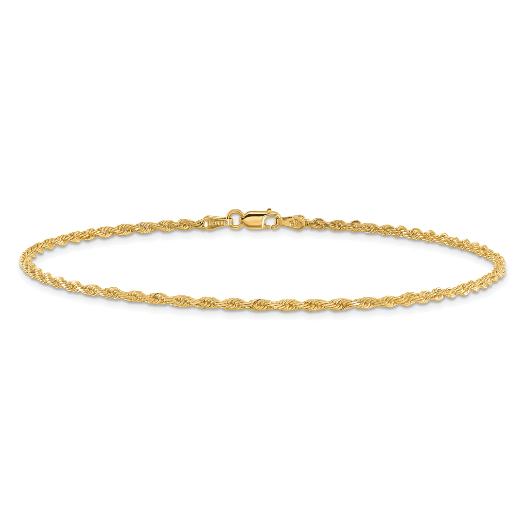 14k 2.0mm Diamond-cut Rope Chain Anklet