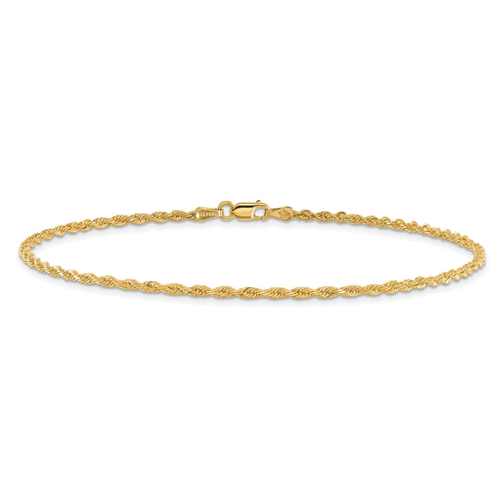 14k 2.0mm Diamond-cut Rope Chain Anklet