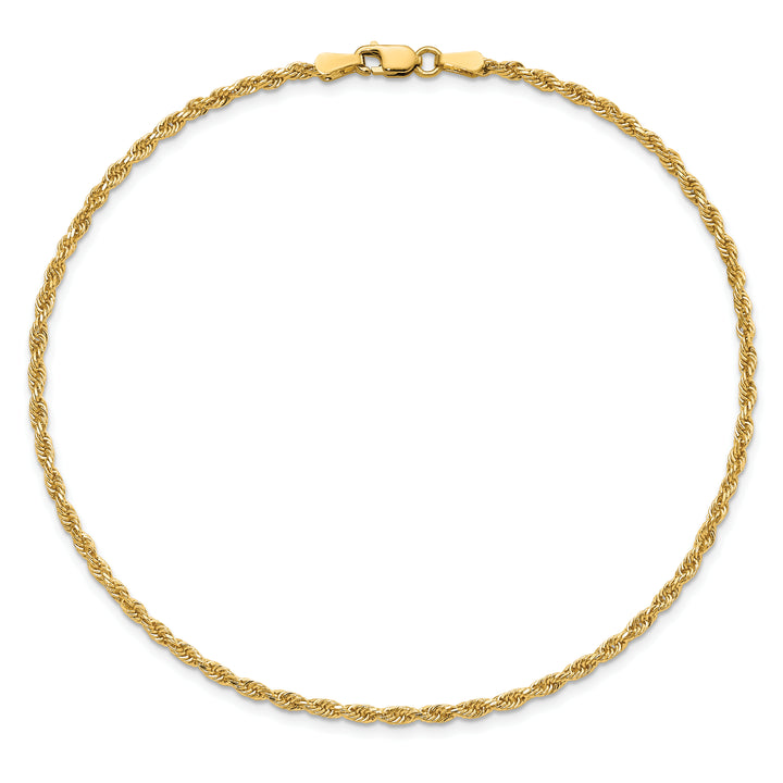 14k 2.0mm Diamond-cut Rope Chain Anklet