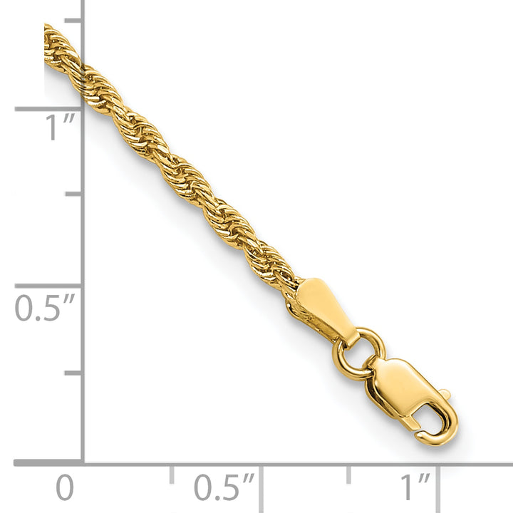 14k 2.0mm Diamond-cut Rope Chain Anklet