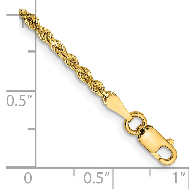 14k 2.0mm Diamond-cut Rope Chain Anklet